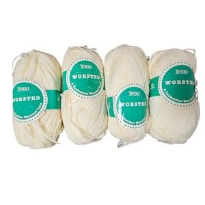 Vintage‎ 4 Skeins Tivoli Worsted Cashmilon Acrylic Yarn Cream Knitting Crochet